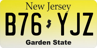 NJ license plate B76YJZ