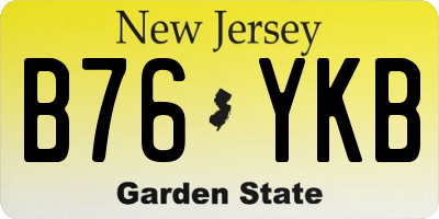 NJ license plate B76YKB