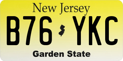 NJ license plate B76YKC