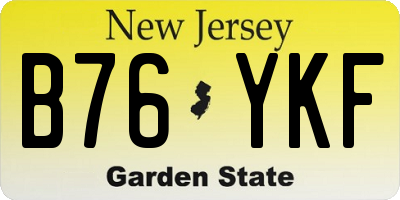 NJ license plate B76YKF