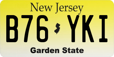 NJ license plate B76YKI