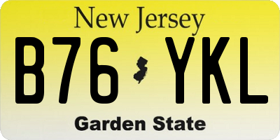NJ license plate B76YKL