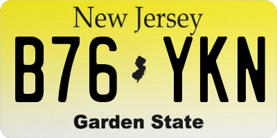 NJ license plate B76YKN