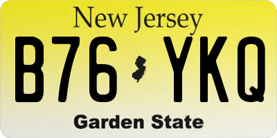 NJ license plate B76YKQ