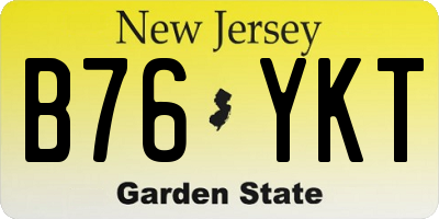 NJ license plate B76YKT