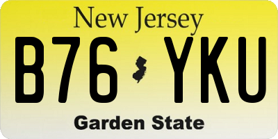 NJ license plate B76YKU
