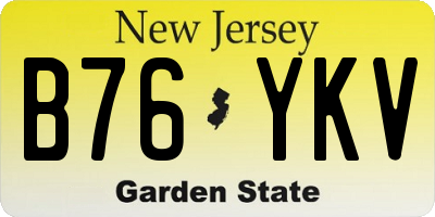 NJ license plate B76YKV