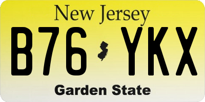 NJ license plate B76YKX