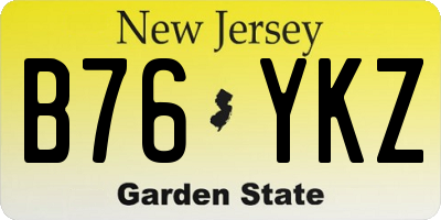 NJ license plate B76YKZ