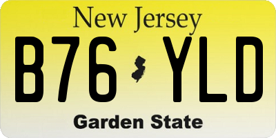 NJ license plate B76YLD