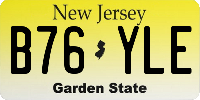 NJ license plate B76YLE