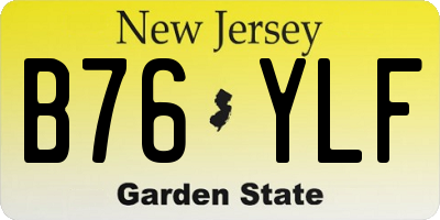 NJ license plate B76YLF