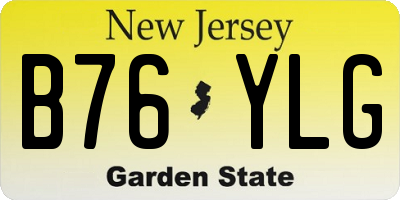 NJ license plate B76YLG