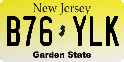 NJ license plate B76YLK