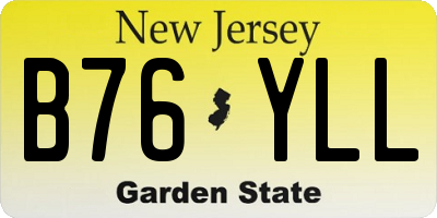 NJ license plate B76YLL