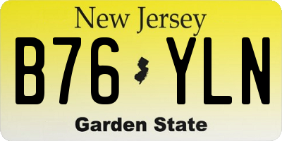 NJ license plate B76YLN