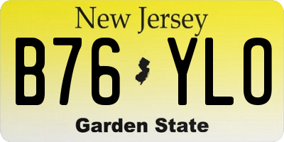 NJ license plate B76YLO