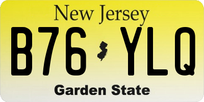 NJ license plate B76YLQ