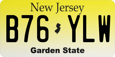 NJ license plate B76YLW