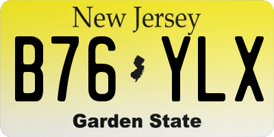 NJ license plate B76YLX