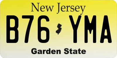 NJ license plate B76YMA