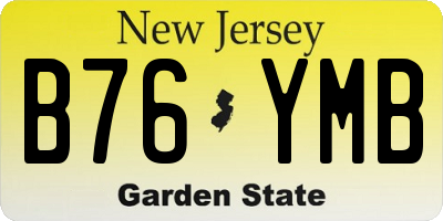 NJ license plate B76YMB