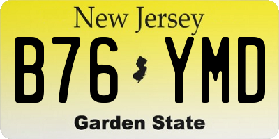 NJ license plate B76YMD