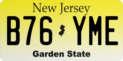 NJ license plate B76YME
