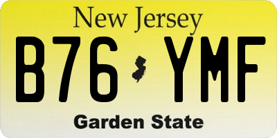 NJ license plate B76YMF