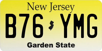 NJ license plate B76YMG