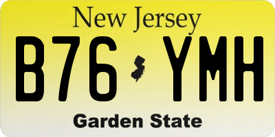 NJ license plate B76YMH