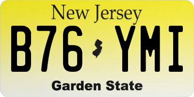 NJ license plate B76YMI