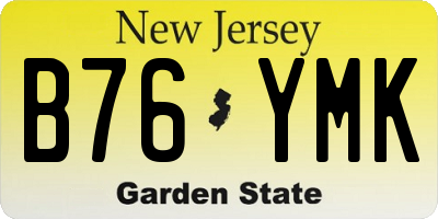 NJ license plate B76YMK