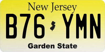 NJ license plate B76YMN