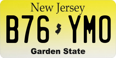 NJ license plate B76YMO