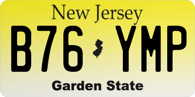 NJ license plate B76YMP