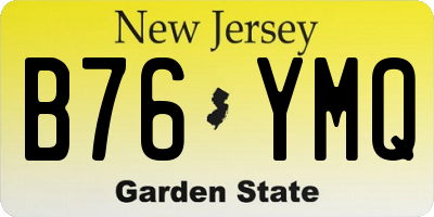 NJ license plate B76YMQ