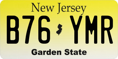 NJ license plate B76YMR