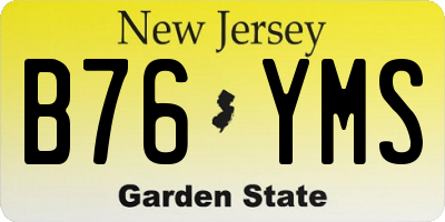 NJ license plate B76YMS