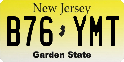 NJ license plate B76YMT
