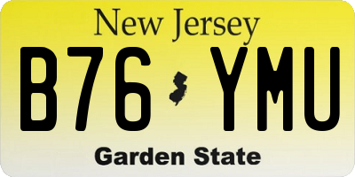 NJ license plate B76YMU