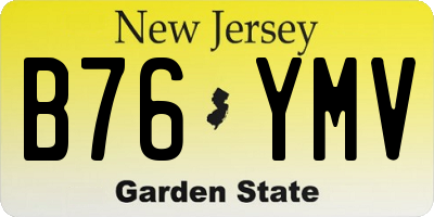 NJ license plate B76YMV