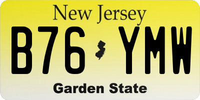 NJ license plate B76YMW