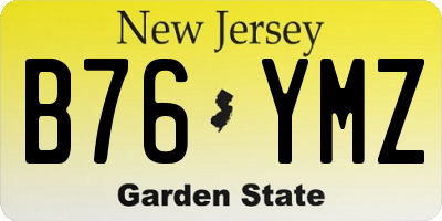 NJ license plate B76YMZ