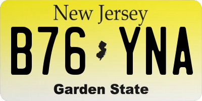 NJ license plate B76YNA