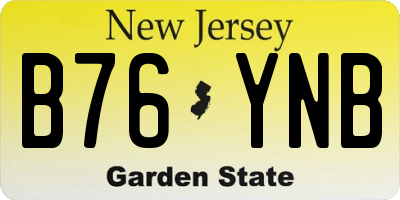 NJ license plate B76YNB