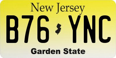 NJ license plate B76YNC