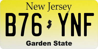 NJ license plate B76YNF