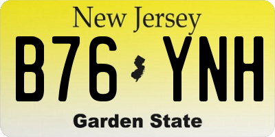 NJ license plate B76YNH