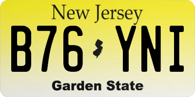 NJ license plate B76YNI